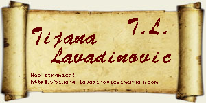 Tijana Lavadinović vizit kartica